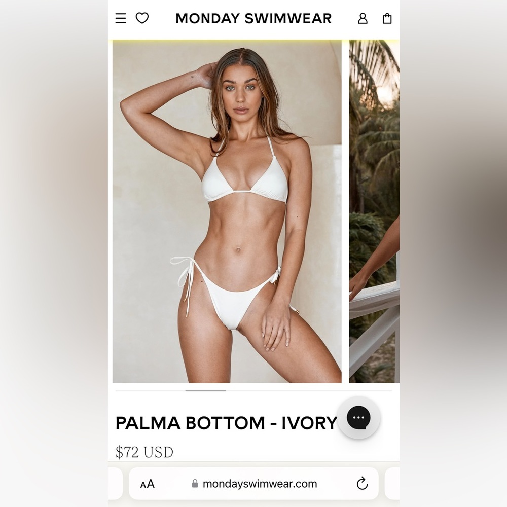 Monday Swimwear - Ivory Palma Bottoms